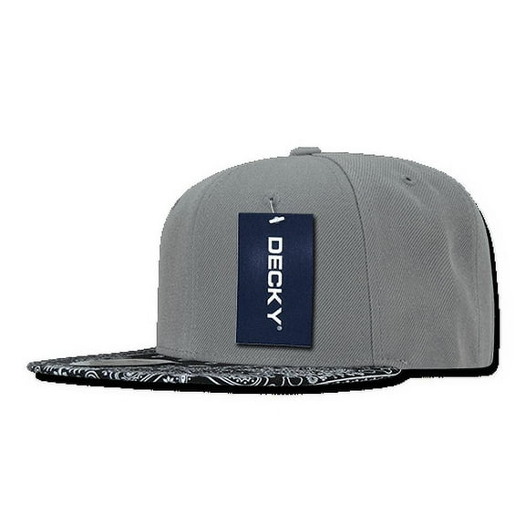 DECKY Bandana Snapback Two Tone Flat Bill Hats Hat Caps Cap For Men Women Grey/Black