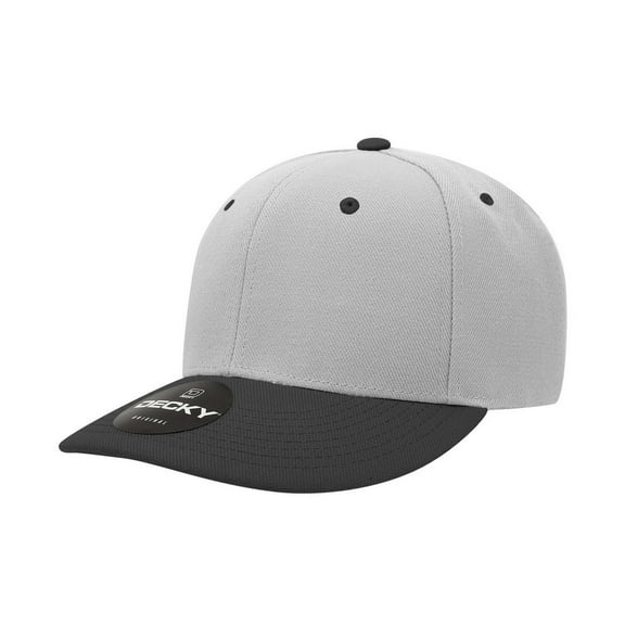 Decky 207 6 Panel Mid Profile Structured Acrylic/Polyester Cap-Grey/Black 2