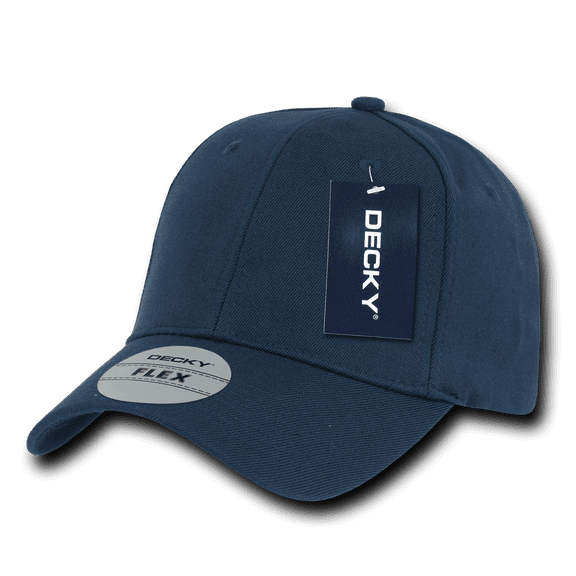 DECKY FITALL FLEX FITTED BASEBALL HAT HATS CAPS CAP 6 PANELS For Men Women Navy