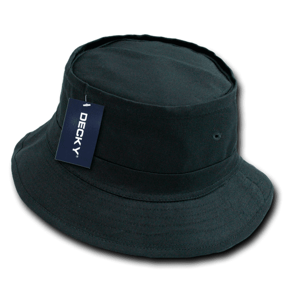 DECKY Fisherman's Bucket Constructed Cotton Hat Hats Caps Cap For Men Women Black