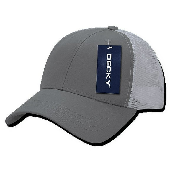 DECKY Low Crown Mesh Pre Curved Bill Baseball Caps Hats Cap Hat For Men Women Grey/White