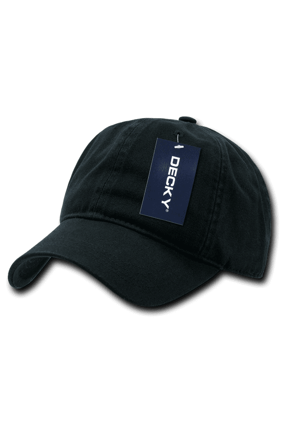 Two Ply Polo Washed Heavy Cotton Cap Caps Hat Hats For Men Women Black