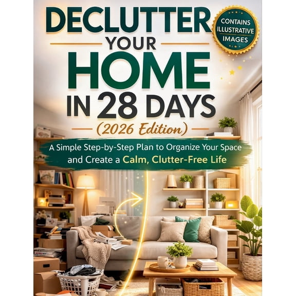 DECLUTTER YOUR HOME IN 28 DAYS (2026 Edition): A Simple Step-by-Step Plan to Organize Your Space and Create a Calm, Clut, (Paperback)