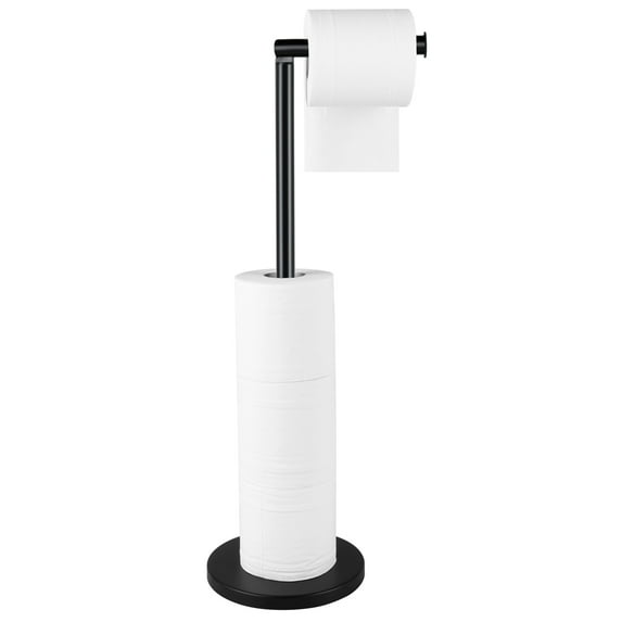 DECLUTTR Freestanding Toilet Paper Holder, TP Holder Stand for Bathroom Black Finish