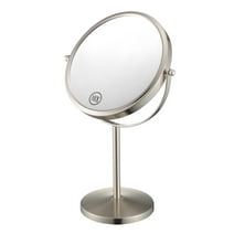 DECLUTTR Magnifying Makeup Mirror, 8 Inch Double Sided Vanity Tabletop Mirror with 10X Magnification, Nickel Finished