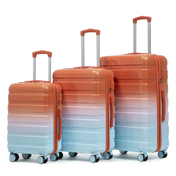 DECMAY 3-Piece PC Spinner Luggage Set, 20"/24"/28" Lightweight Suitcase with Gradient Color and TSA Lock