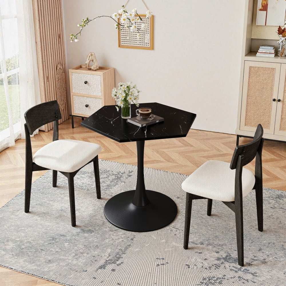 DECMAY 31.50"Modern Hexagonal Coffee Table with MDF Table Top,Metal ...