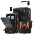 thumbnail image 1 of DECMAY 4-Piece Luggage Set with USB Charging Ports, Front-Opening Carry-On, TSA Lock, Duffel & Toiletry Bag, 1 of 8
