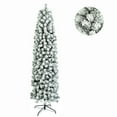 thumbnail image 1 of DECMAY 7.5FT Pencil Flocked Christmas Tree, Slim Artificial Xmas Tree with Snow Flocked PVC Branches and Sturdy Metal Stand for Holiday Home Decoration, 1 of 17