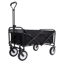 DECMAY Collapsible Foldable Wagon Cart with Strapping System, All-Terrain Wheels Utility Wagon, 360° Rotating Beach Cart for Camping, Shopping, Gardening, and Sports, Green