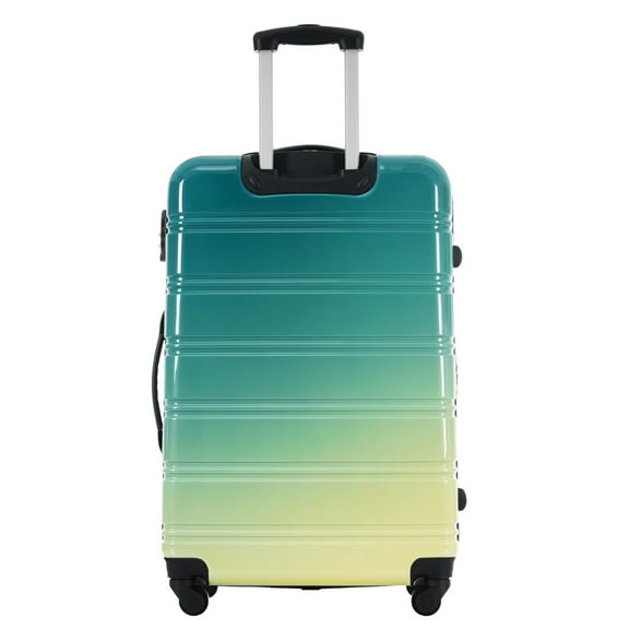 DECMAY Hardshell Luggage Sets 3 Piece Gradient Color Expandable Suitcase with Spinner Wheels and TSA Lock Lightweight 20" 24" 28" Available,Green+Yellow