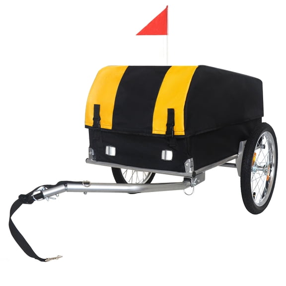 DECMAY Heavy-Duty Bike Cargo Trailer with Removable Waterproof Cover | 88 lbs Capacity, 16" All-Terrain Wheels, Foldable Design for Camping, Groceries