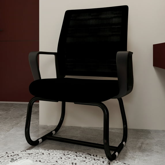DECMAY Minimalist Modern Office Chair, Mesh Back Bow Frame with Soft Cushion, Comfortable Home & Office Desk Chair