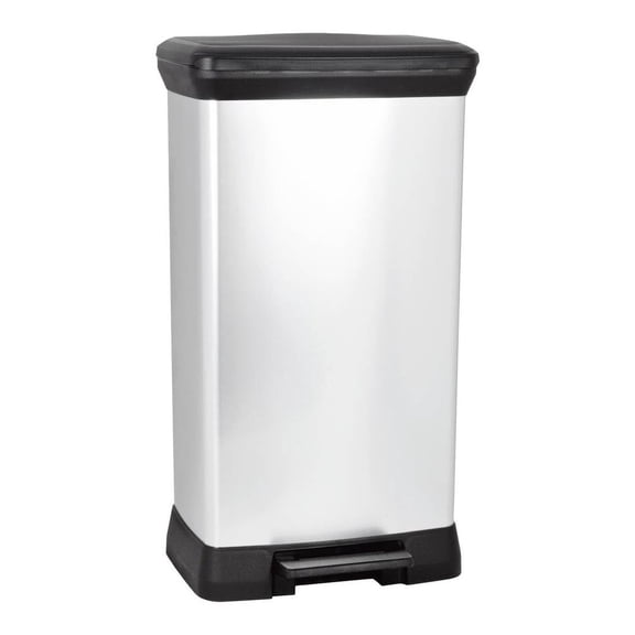 DECOBIN Waste Bin, Plastic, Silver Metallic
