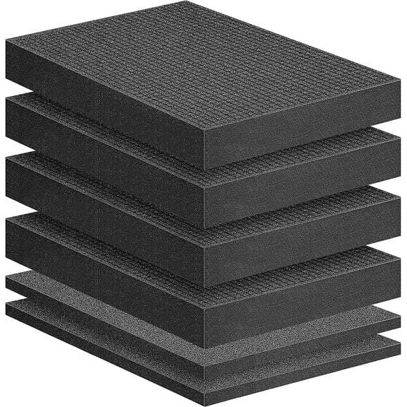 6 Pcs Pick Apart Foam Insert-2 Sizes Pick and Pluck Foam-Pluck Pre Cube Sheet with Bottom Use for Toolbox Game Box Cases Storage Drawer