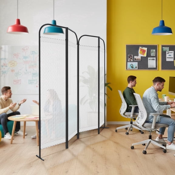 DECOLAB 4-Panel Room Divider, Freestanding Privacy Screen Panel, Folding Room Partition Wall, 68"x71", Queen