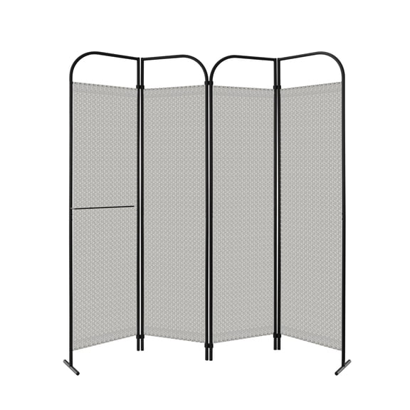 DECOLAB 4-Panel Room Divider, Freestanding Portable Folding Room Partition Wall for Home, Office, 68" x 71", Swing