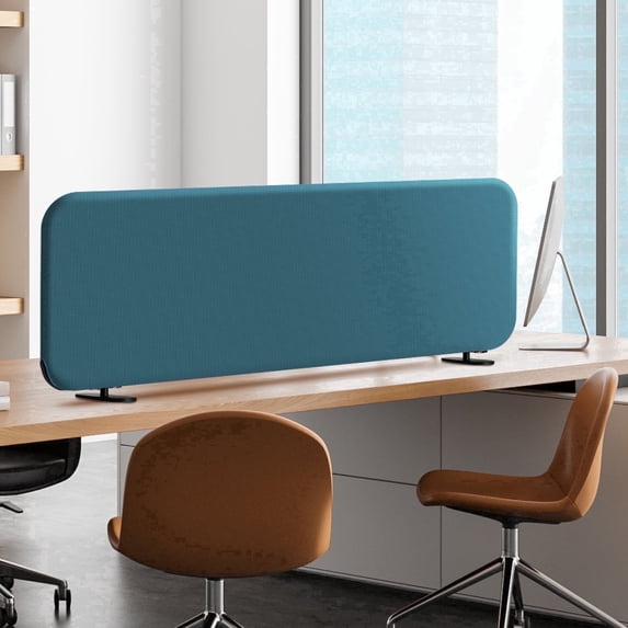 DECOLAB Desk Dividers, Free Standing Desk Privacy Panel Shield Board for Student, Office, Classroom, Home, 48"x18", Sapphire