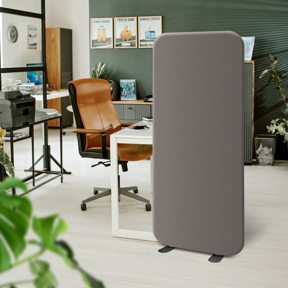 DECOLAB Freestanding Room Divider, Portable Room Separation Panel Wall for Office, Home, Studio Apartment, Classroom, 29"x65", Rock