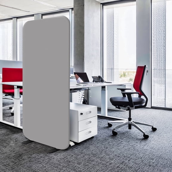 DECOLAB Freestanding Room Divider, Privacy Screen Panel for Office, Workplace, Home 29"x65", Steel