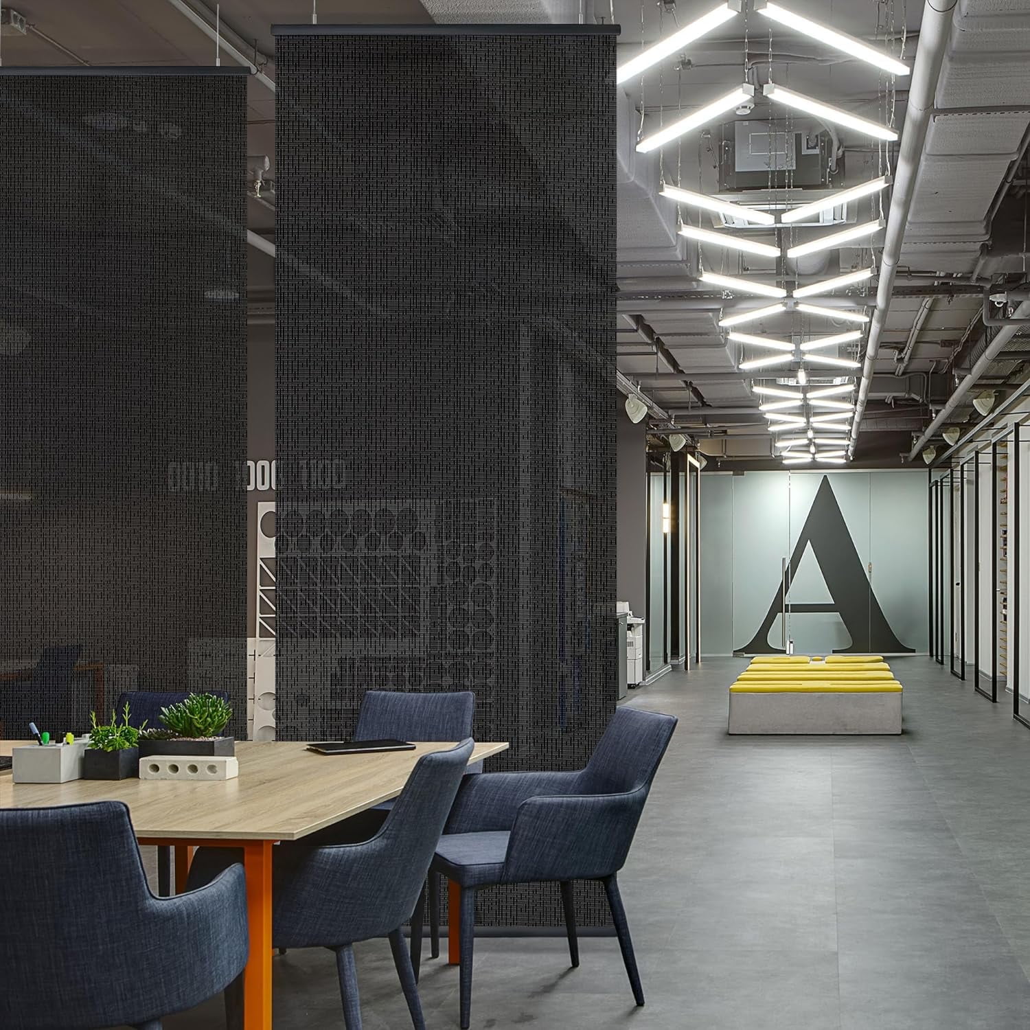 DECOLAB Hanging Room Divider, 36"x96", Pack of 2, Drizzle