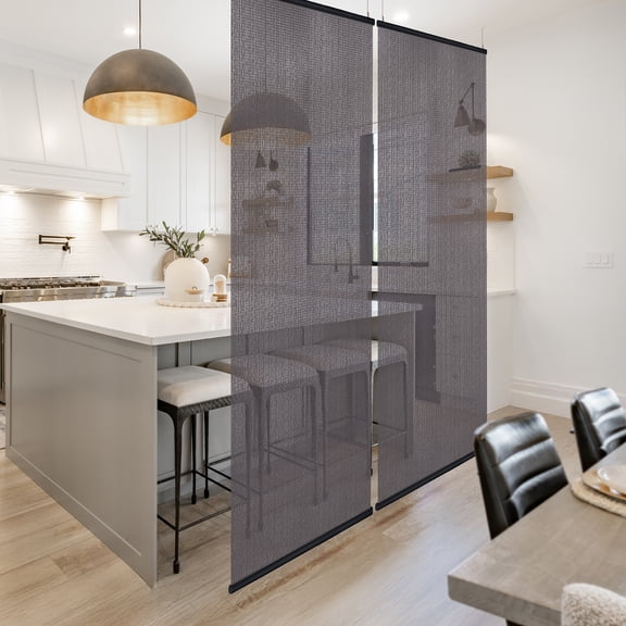 DECOLAB Ceiling Hanging Panel Screen Panel for Office, Living Room, Bedroom, Home, 36"x96", Pack of 2, Storm