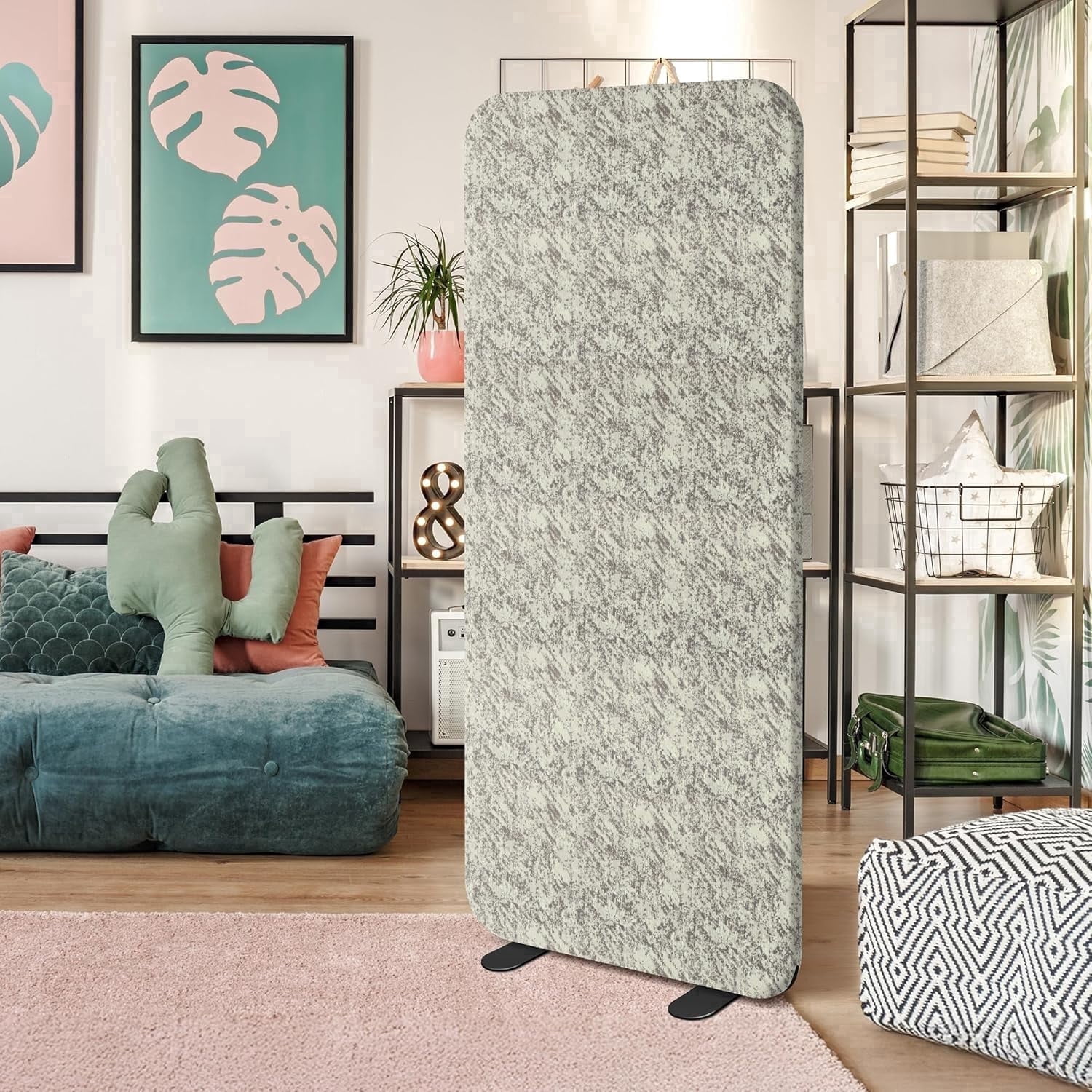 DECOLAB Freestanding Room Divider, Premium Room Divider Panel, for Home, Office, Living, Bedroom, Closet, 29"x65", Chocomint