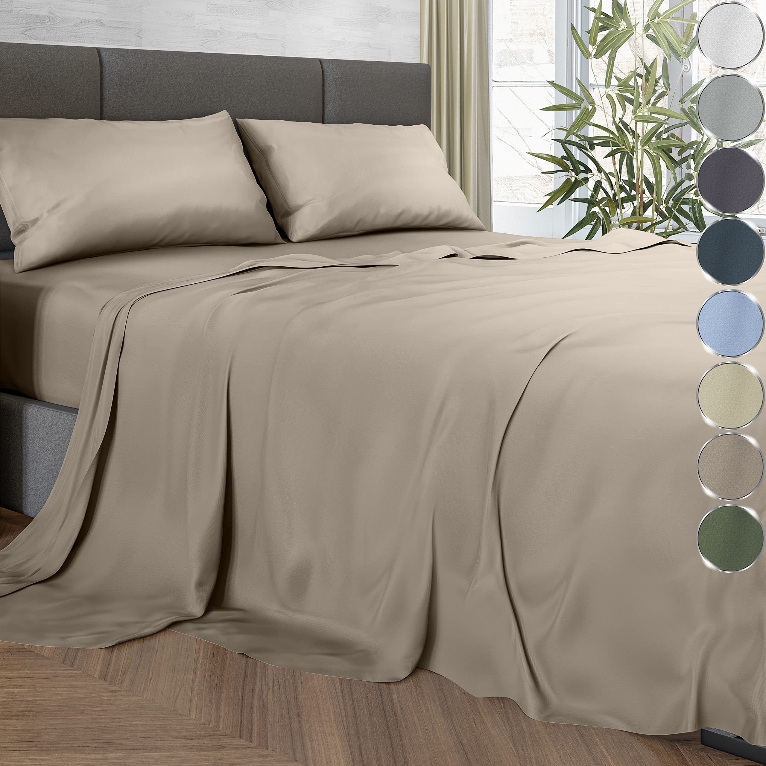 DECOLURE 100 Bamboo Sheets King Set 4 pcs Luxurious and Smooth