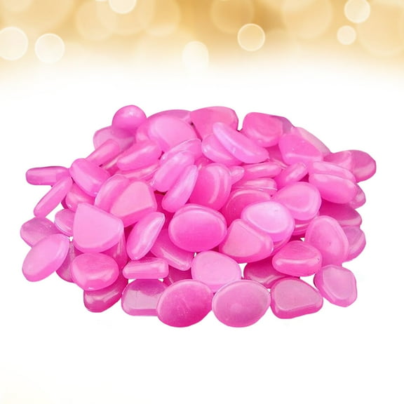 DECOMELODY 100Pcs Oval Glowing Small Stones Luminous Cobblestones Pebbles for Indoor and Outdoor Decor