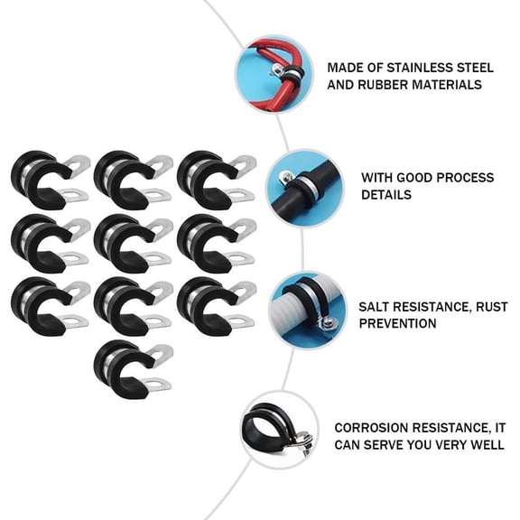 DECOMELODY 10Pcs R Type Pipe Clip for Home Decoration