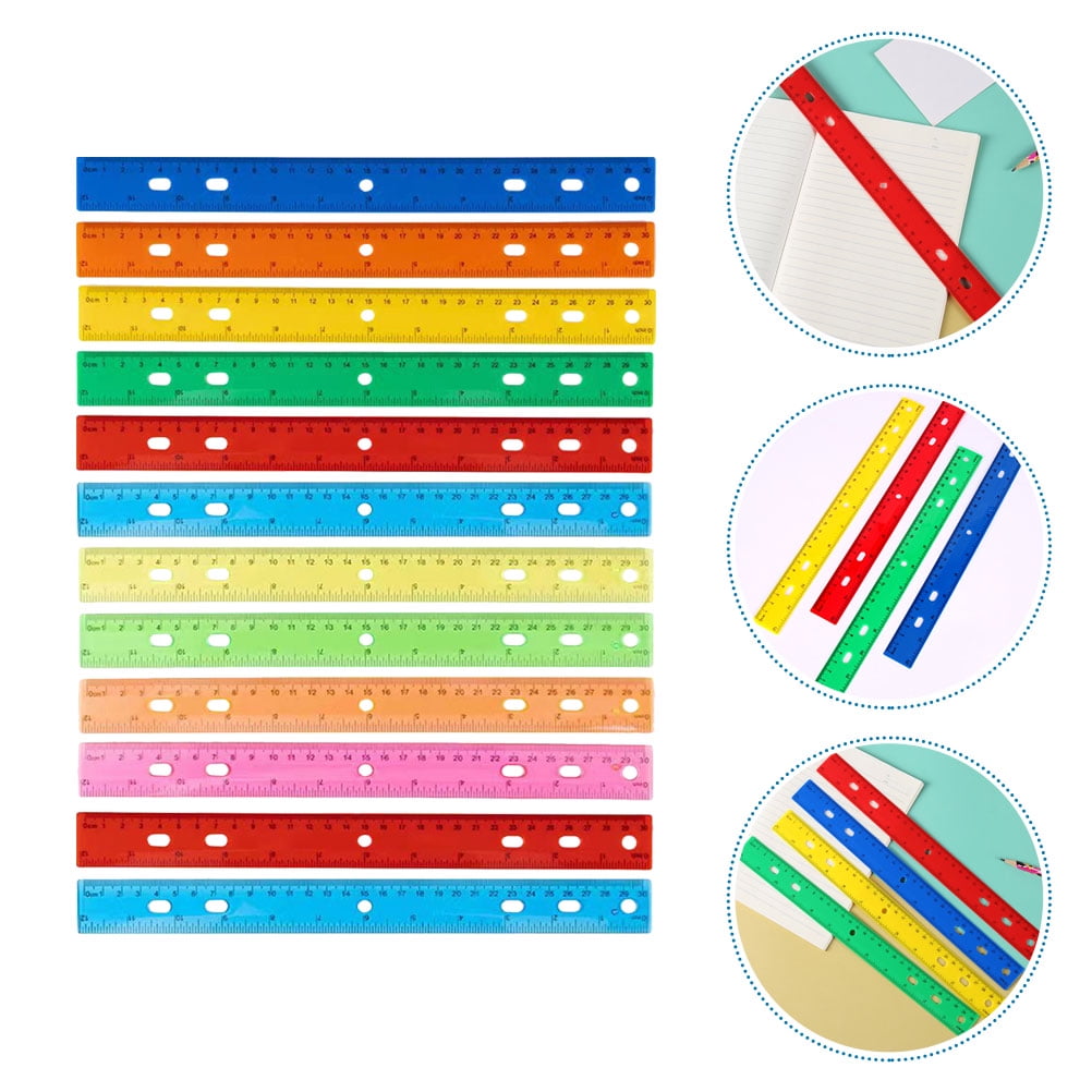 DECOMELODY 12Pcs Multi Purpose Plastic Rulers For Drawing And Measuring ...
