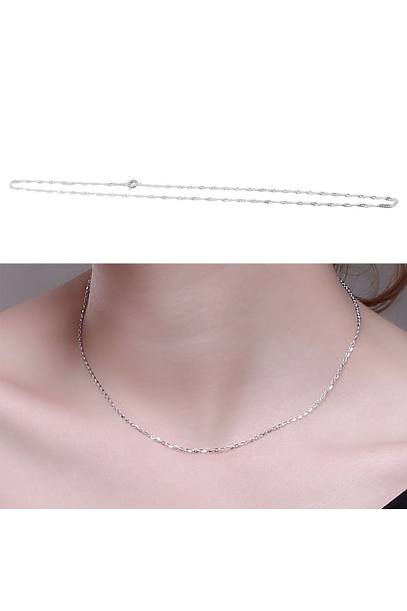 12Pcs Necklace Chains Silver Alloy Jewelry for Women Casual Occasions