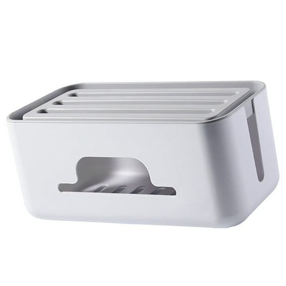 DECOMELODY 1Pack Cable Storage Case for Kitchen Cord Organizer 12.2x5.5in White
