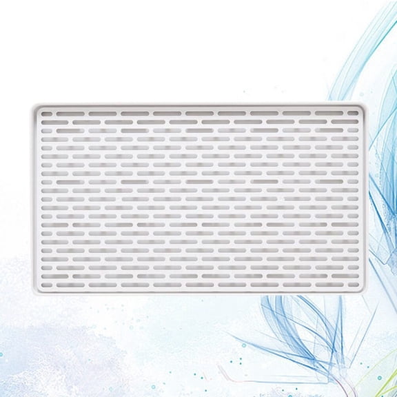 DECOMELODY 1Pack Draining Board With Double Layer Design For Kitchen Sink Storage And Water Drainage Silver Plastic