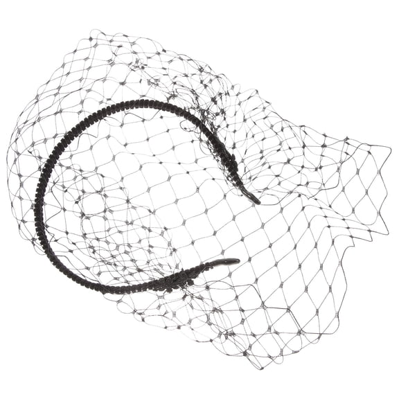 DECOMELODY 1Pcs Circular Black Mesh Veil Hair Headpiece for Women Tea Party Headpiece