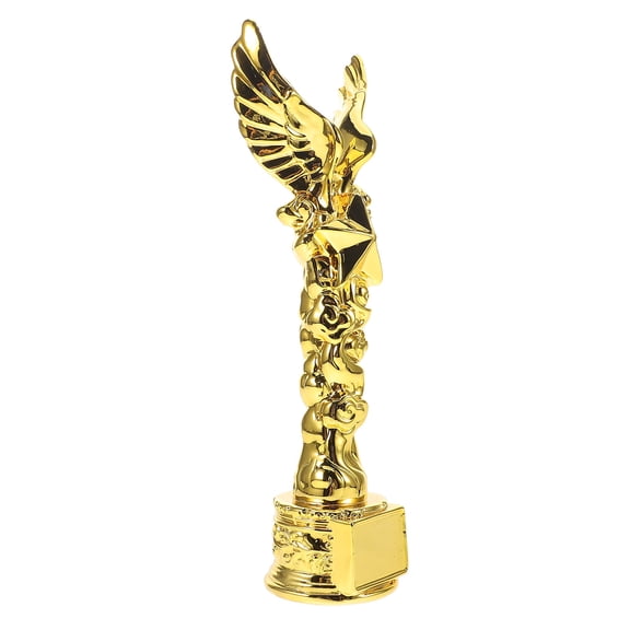 DECOMELODY 1Pcs Delicate Golden Trophy Decor for School Ceremonies 11.4X3.5X2.4In Resin Statue-like Form