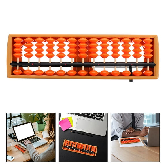 DECOMELODY 1Pcs Portable Small Abacus for Students and Children Numeracy Improvement Rectangular Shape Orange Black