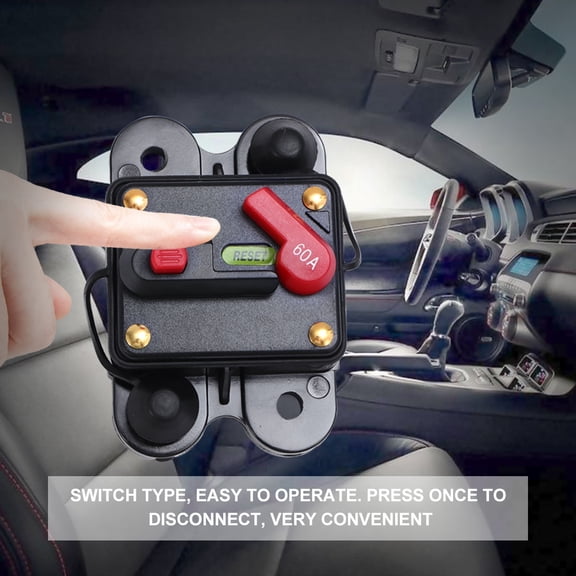 DECOMELODY 1Pcs Rectangular Circuit Breaker for Car with Protection 2.95x1.97x1.77in