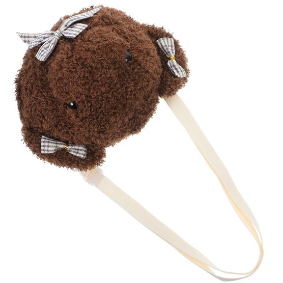 DECOMELODY 1Set Crossbody Pouch Bear Shape in Dark Brown for Various Occasions
