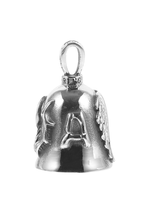 1Set Decorative Bell Keychain For Motorcycle Enthusiasts With Punk Style And Silver Tone