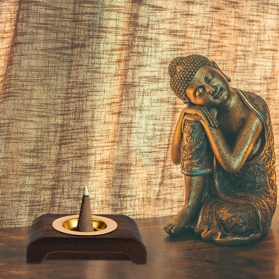 DECOMELODY 1Set Frankincense Burner Dark Brown Decor Study