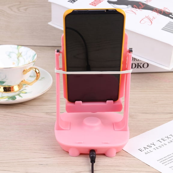 DECOMELODY 1Set Pink Plastic Brush Stepper Foldable Phone Stand for Daily Exercise Goals