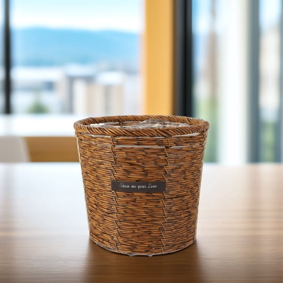 DECOMELODY 1Set Small Flower Pots in Coffee Color for Home Accessory and Decoration 8.7x8.7x7.9in