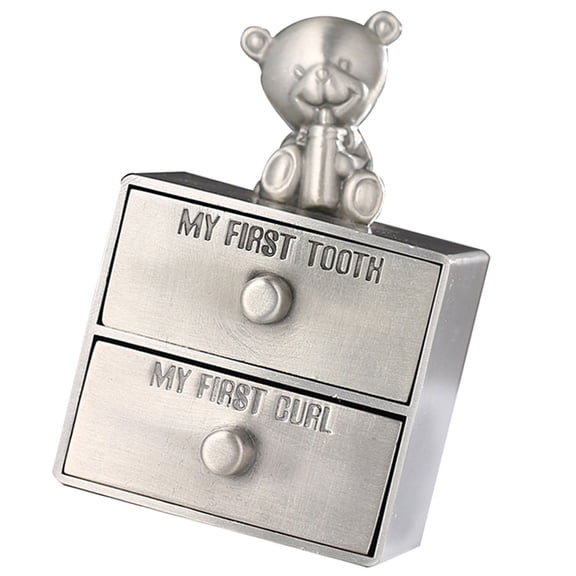 DECOMELODY 1Set Tooth Storage Box Silver Metal for Teeth and Jewelry Organization 7.7X5X4.2CM