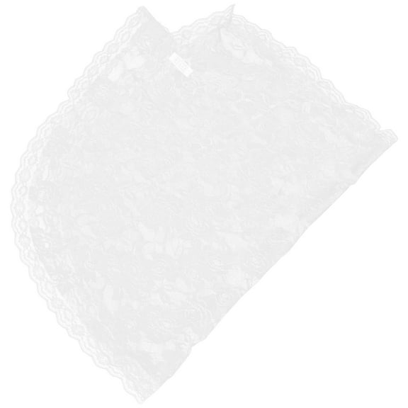 DECOMELODY 1Set White Wedding Veil for Bride Bridal Hair Veil Lace Material Round Arc Shape Retro Style