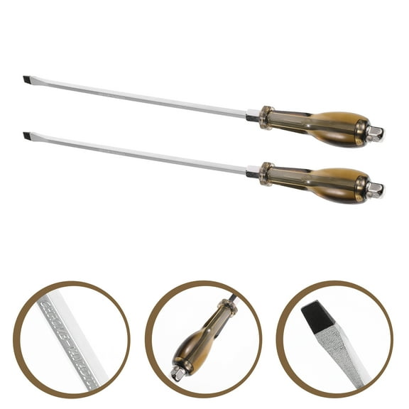 DECOMELODY 2Pcs Industrial Tools Screw Driver Set Kit for Home Users Heat Treated Chromium Vanadium Steel