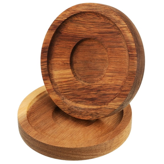 DECOMELODY 2Pcs Rotating Coaster Wood for Whiskey Glasses and Cups in Home Parties and Social Gatherings