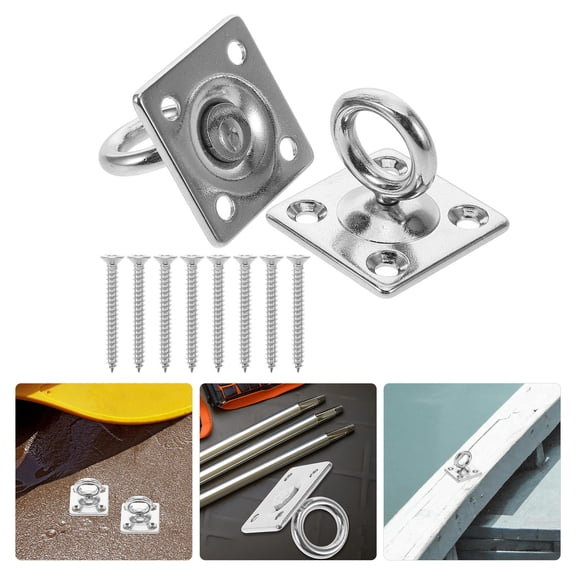 DECOMELODY 2Pcs Wall Mount Ceiling Hooks Eye Anchor Hooks for Boating Marine Equipment Modern Design 1.30X1.30X1.26In