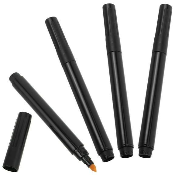 DECOMELODY 4Pcs Money Checking Pen for Currency Verification Black Plastic Chisel Tip