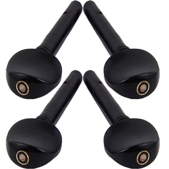 DECOMELODY 4Pcs Tuning Pegs for Violin Diy Repair Musicians Black Ebony Material